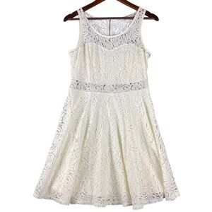 American Rag‎ Womens S Romantic Coquette Lace Skater Mini Dress Boho Sheer